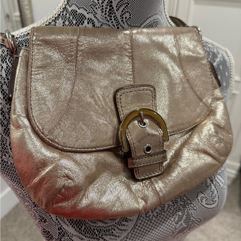 SOLD - Coach Cassie SoHo Gold Metallic Mini Shoulder Bag